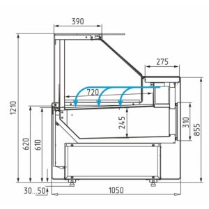 Витрина холодильная Carboma GC111 SM 2,5-1 (1010 (Мариель)) (без боковин) - Изображение 3