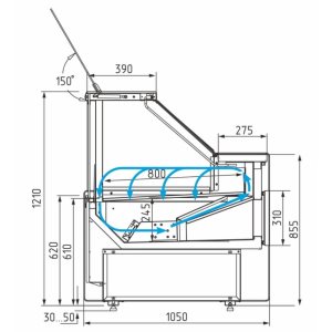 Витрина холодильная Carboma GC111 VM 2,0-1 (1008 Темный дуб) (динамика, газлифт, без боковин) - Изображение 5