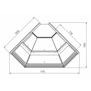 Витрина холодильная Carboma GC111 VM 5 (1008 Темный дуб)  (внешний угол, динамика, газлифт, без боковин) - Изображение 3