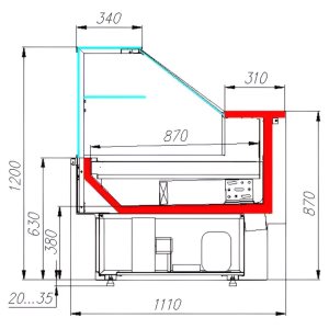 Витрина холодильная Carboma GC110 SM 2,0-1 (ВХС-2,0 Carboma GC110) (сталь) - Изображение 2