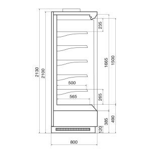 Горка холодильная Dazzl Vega DG 080 H210 Plug-in 250 - Изображение 3