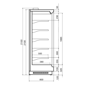 Горка холодильная Dazzl Vega DG 080 H210 торец - Изображение 3