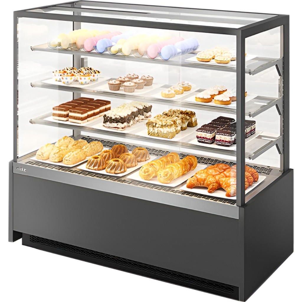 Витрина кондитерская Chilz VETE KUB 90 серый муар, металлик