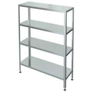 Стеллаж с 4-я сплошными полками МХМ С-4-0,4/0,8/1,6 (нержавейка) 