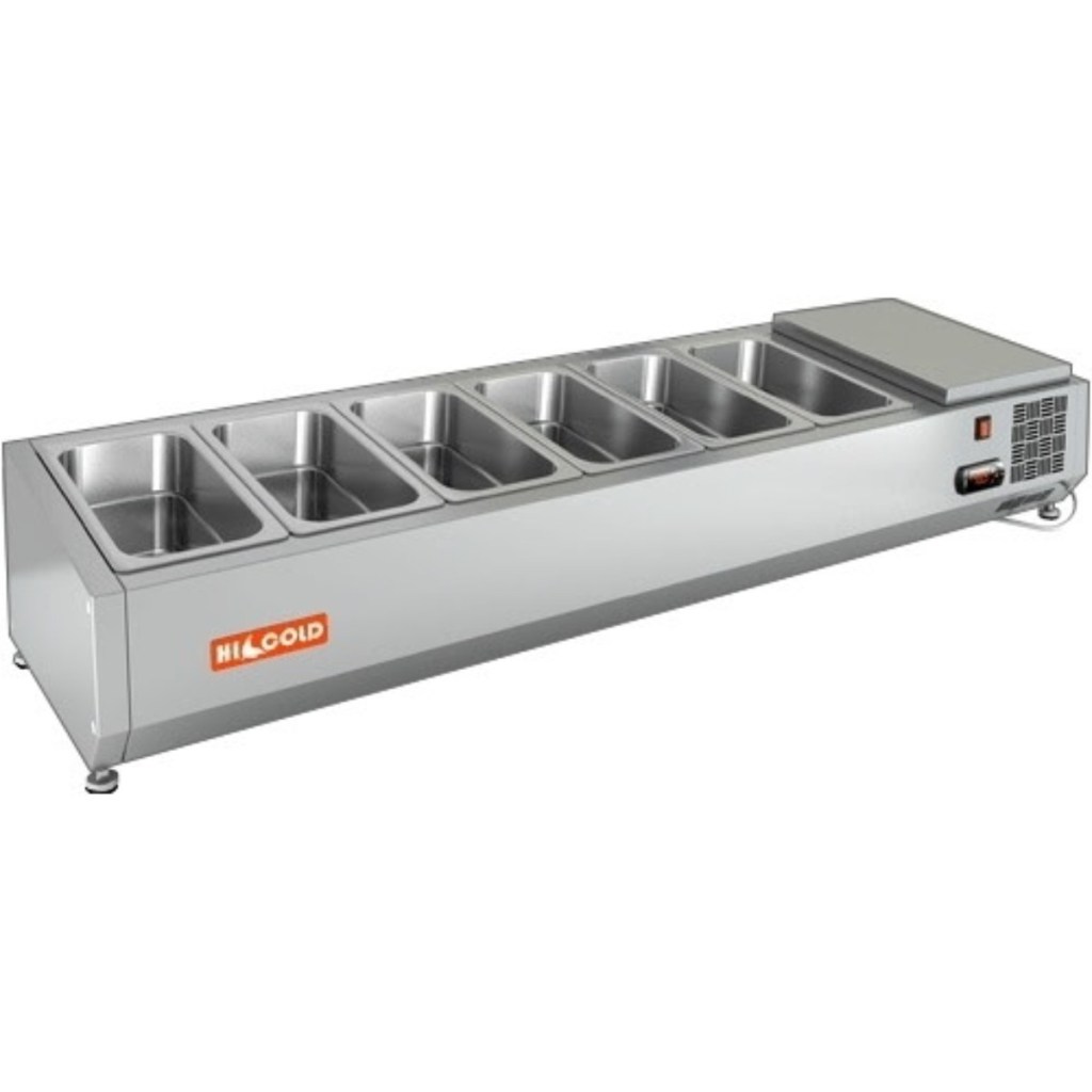 Витрина холодильная для ингредиентов HICOLD VRTO 1390 к PZ3 (1/3)