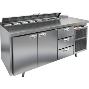 Стол холодильный для салатов HiCold SL1-113GN (1/3) с крышкой