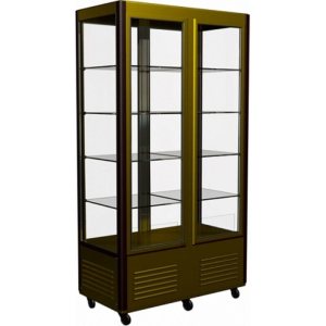 Витрина кондитерская Carboma D4 VM 800-1 (R800C Carboma) (0109-0102 (коричн-золот)) 4 дверцы, стеклянные полки