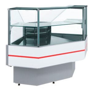 Витрина холодильная Carboma GC95 VM-5 (ВХСу-1 Carboma GC95 внешний 90) (0011-9003 боковины серые, декор белый)