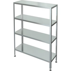 Стеллаж с 4-я сплошными полками МХМ С-4-0,5/0,95/1,8 (нержавейка) 