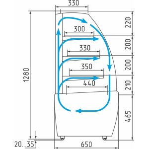 Витрина кондитерская Carboma K70 VM 0,9-1 Light Паттерн (0107 Ольха) - Изображение 2