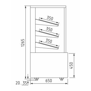 Витрина кондитерская Carboma KC70 N 0,6-2 Light (9006-9005) (0,6 Carboma Cube ТЕХНО) хлебная, без стекла - Изображение 2