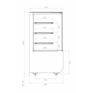 Витрина кондитерская Carboma KC70 N 0,6-1 Light (версия 2.0) (9005) нейтральная - Изображение 2