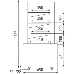Витрина кондитерская Carboma KC70 N 0,9-1 Light (9006-9005) (0,9-1 Carboma Сube ТЕХНО) нейтральная - Изображение 2