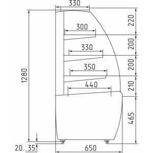 Витрина кондитерская Carboma K70 N 0,9-1 Light (0011-9005) (0,9 Carboma ТЕХНО) нейтральная - Изображение 2