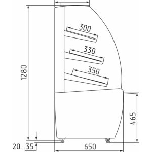 Витрина кондитерская Carboma K70 N 0,9-1 Light (0011-9005) хлебная, со стеклом - Изображение 2